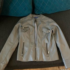 Grey leather jacket
